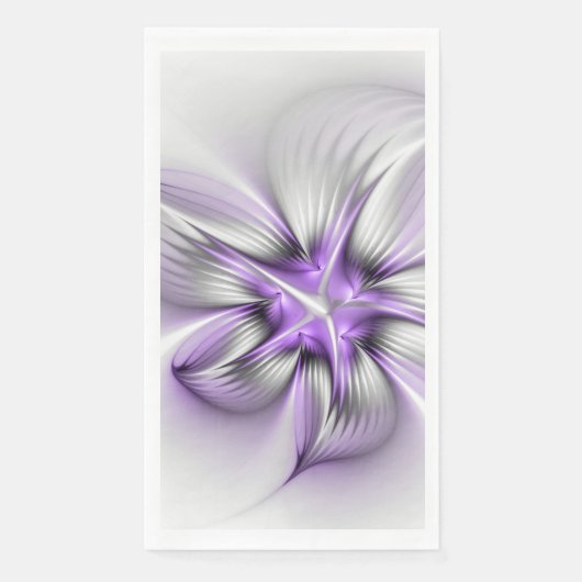 Floral Elegance Modern Abstract Violet Fractal Art Servet (Voorkant)
