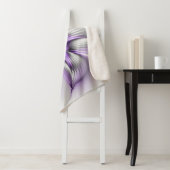 Floral Elegance Modern Abstract Violet Fractal Art Sherpa Deken (In situ)