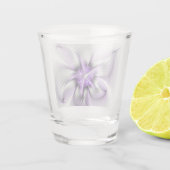 Floral Elegance Modern Abstract Violet Fractal Art Shot Glas (Achterkant)