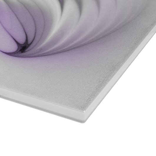 Floral Elegance Modern Abstract Violet Fractal Art Snijplank (Hoek)
