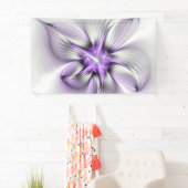 Floral Elegance Modern Abstract Violet Fractal Art Spandoek (Insitu)