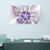 Floral Elegance Modern Abstract Violet Fractal Art Spandoek (Beurs)