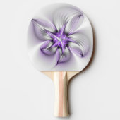 Floral Elegance Modern Abstract Violet Fractal Art Tafeltennisbatje (Achterkant)