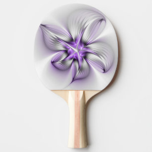 Floral Elegance Modern Abstract Violet Fractal Art Tafeltennisbatje