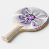 Floral Elegance Modern Abstract Violet Fractal Art Tafeltennisbatje (Voorkant Gekanteld)