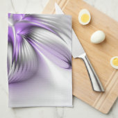 Floral Elegance Modern Abstract Violet Fractal Art Theedoek (Quarter Fold)