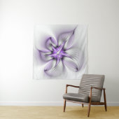 Floral Elegance Modern Abstract Violet Fractal Art Wandkleed (In Situ (horizontaal))