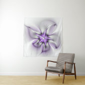Floral Elegance Modern Abstract Violet Fractal Art Wandkleed (In situ)