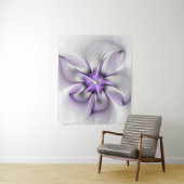 Floral Elegance Modern Abstract Violet Fractal Art Wandkleed (In situ)