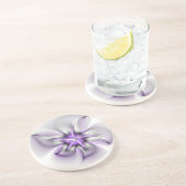 Floral Elegance Modern Abstract Violet Fractal Art Zandsteen Onderzetter (Zijkant)