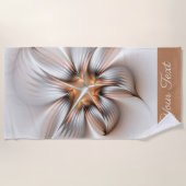 Floral Elegance Modern Abstracte Fractal Art Name Strandlaken (Voorkant)