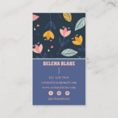 Floral Elegance: Modern & minimalistisch verticaal Visitekaartje (Achterkant)