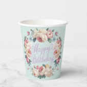 Floral Elegance Papieren Bekers (Voorkant)