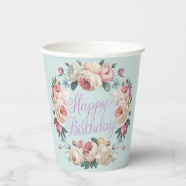 Floral Elegance Papieren Bekers