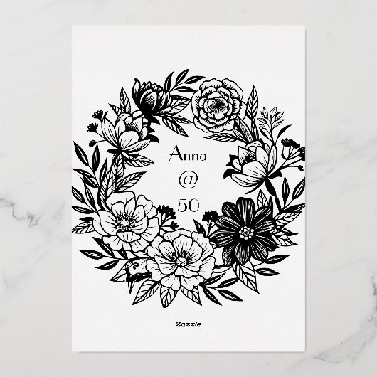 Floral Elegance Party Menu (Achterkant)