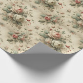 Floral Elegance Pattern - Classic Roos Des Cadeaupapier (Hoek)