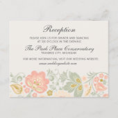 Floral Elegance Peach Blush Sage Classic Wedding Informatiekaartje (Voorkant)