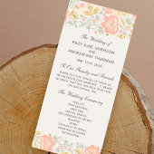 Floral Elegance Peach Blush Sage Wedding Ceremony Programmakaart