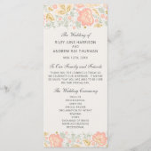 Floral Elegance Peach Blush Sage Wedding Ceremony Programmakaart (Voorkant)