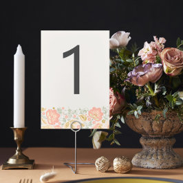 Floral Elegance Peach Sage Blush Classic Wedding Kaart