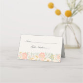 Floral Elegance Peach Sage Blush Classic Wedding Plaatskaartje (Voorkant)