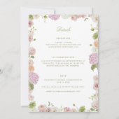 Floral Elegance Pink Green All in one Wedding Kaart (Achterkant)