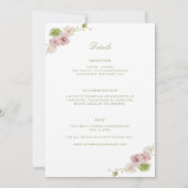 Floral Elegance Pink Green All in one Wedding Kaart (Achterkant)