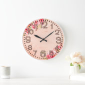 Floral Elegance Round Acrylic Wall Clock Grote Klok (Huis)