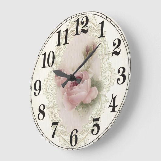 Floral Elegance Round Acrylic Wall Clock Grote Klok (Hoek)