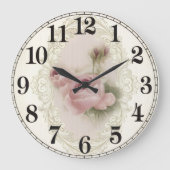 Floral Elegance Round Acrylic Wall Clock Grote Klok (Voorkant)