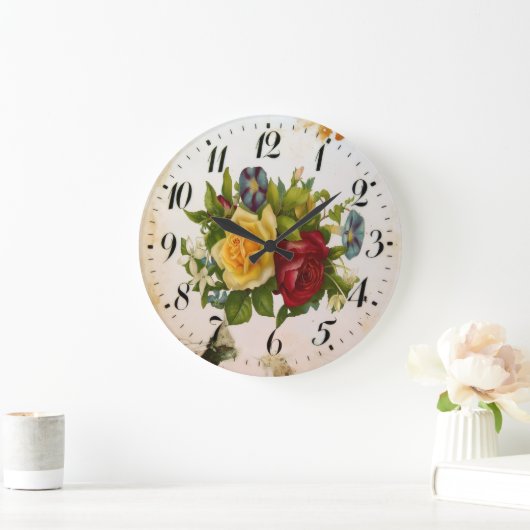 Floral Elegance Round Acrylic Wall Clock Grote Klok (Huis)