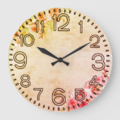 Floral Elegance Round Acrylic Wall Clock Grote Klok (Voorkant)