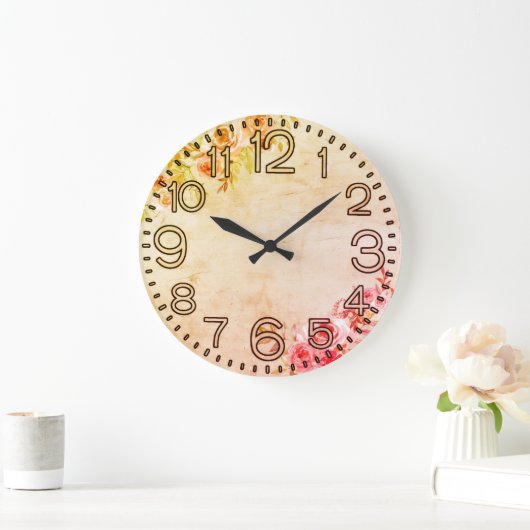 Floral Elegance Round Acrylic Wall Clock Grote Klok (Huis)