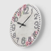 Floral Elegance Round Acrylic Wall Clock Grote Klok (Hoek)