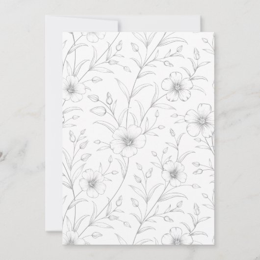 Floral Elegance Roze Koraal Bruiloft Uitnodiging (Achterkant)