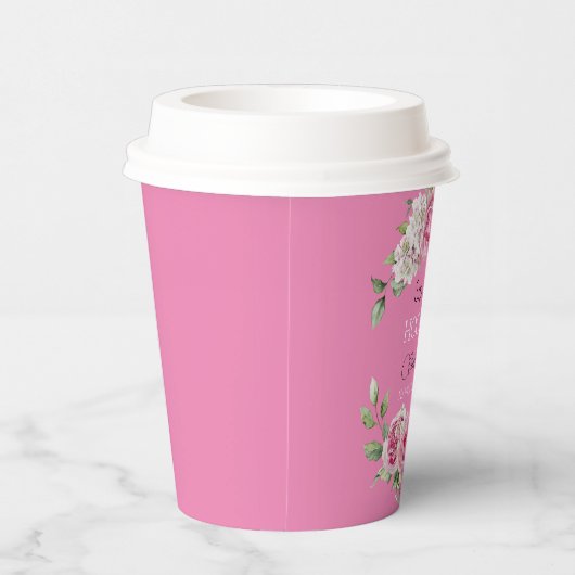 Floral Elegance Sip Trouwpapier Cup Papieren Bekers (Rechts)