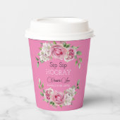 Floral Elegance Sip Trouwpapier Cup Papieren Bekers (Voorkant)