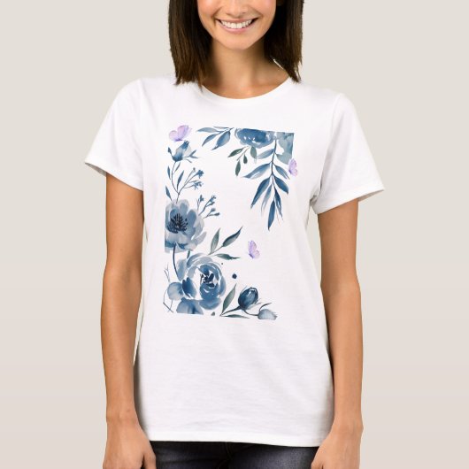 Floral Elegance Tee – Soft Pastel Blooms  T-shirt (Voorkant)
