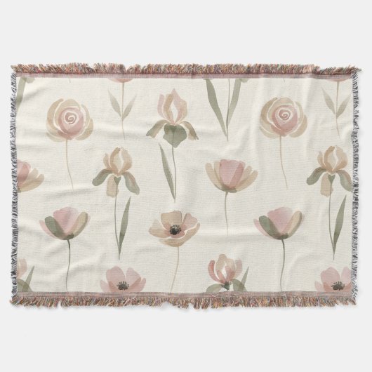 Floral Elegance Throw Blanket Deken (Voorkant)