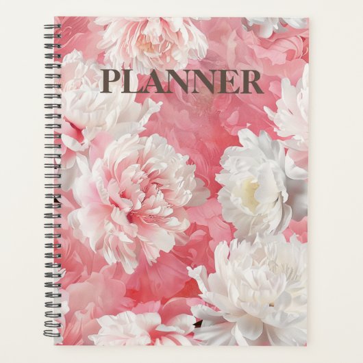 Floral Elegance: uw door pioenrozen ontworpen plan Planner (Voorkant)