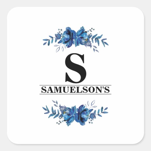 Floral Elegance Vierkante Sticker (Voorkant)