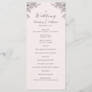 Floral Elegance Wedding Programma Programmakaart
