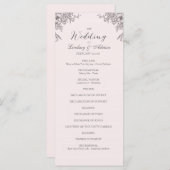 Floral Elegance Wedding Programma Programmakaart (Voorkant / Achterkant)