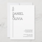 Floral Elegance: Witte en zwarte minimalistische b Kaart (Voorkant)