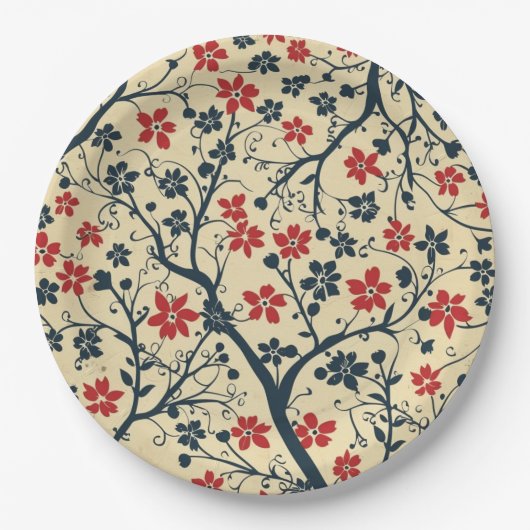 Floral Elegant 4th July Papier Bord (Voorkant)