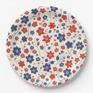 Floral Elegant 4th July Papier Bord