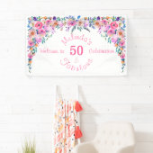 Floral Elegant 50 en Fabulous Birthday Spandoek (Insitu)