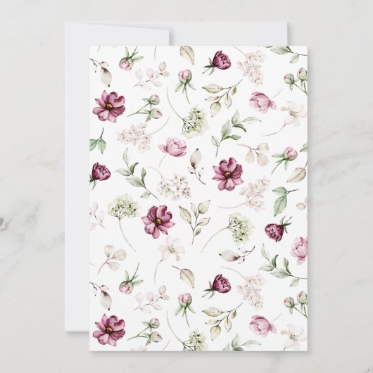 Floral Elegant 70e verjaardag Kaart (Achterkant)