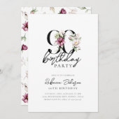 Floral Elegant 90ste verjaardag Kaart (Voorkant / Achterkant)