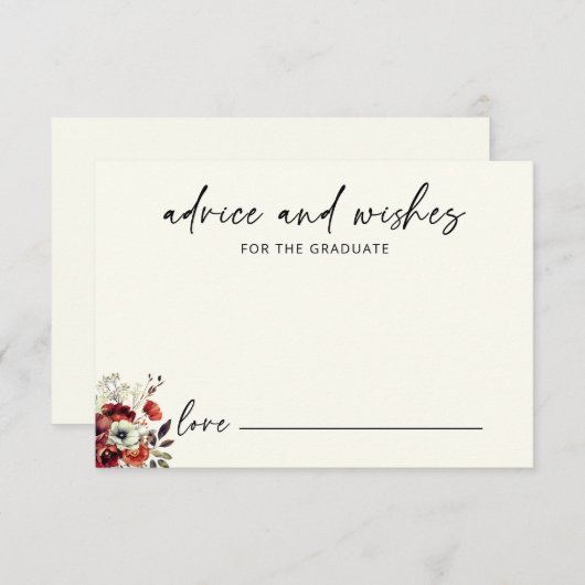 Floral Elegant Advies voor het Afstuderen Afstuder Informatiekaartje (Voorkant / Achterkant)